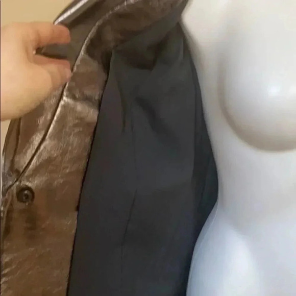 Dkny leather metallic women trench coat - Picture 7 of 14